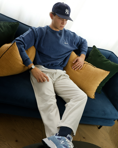 "The Factory" Navy Blue Crewneck