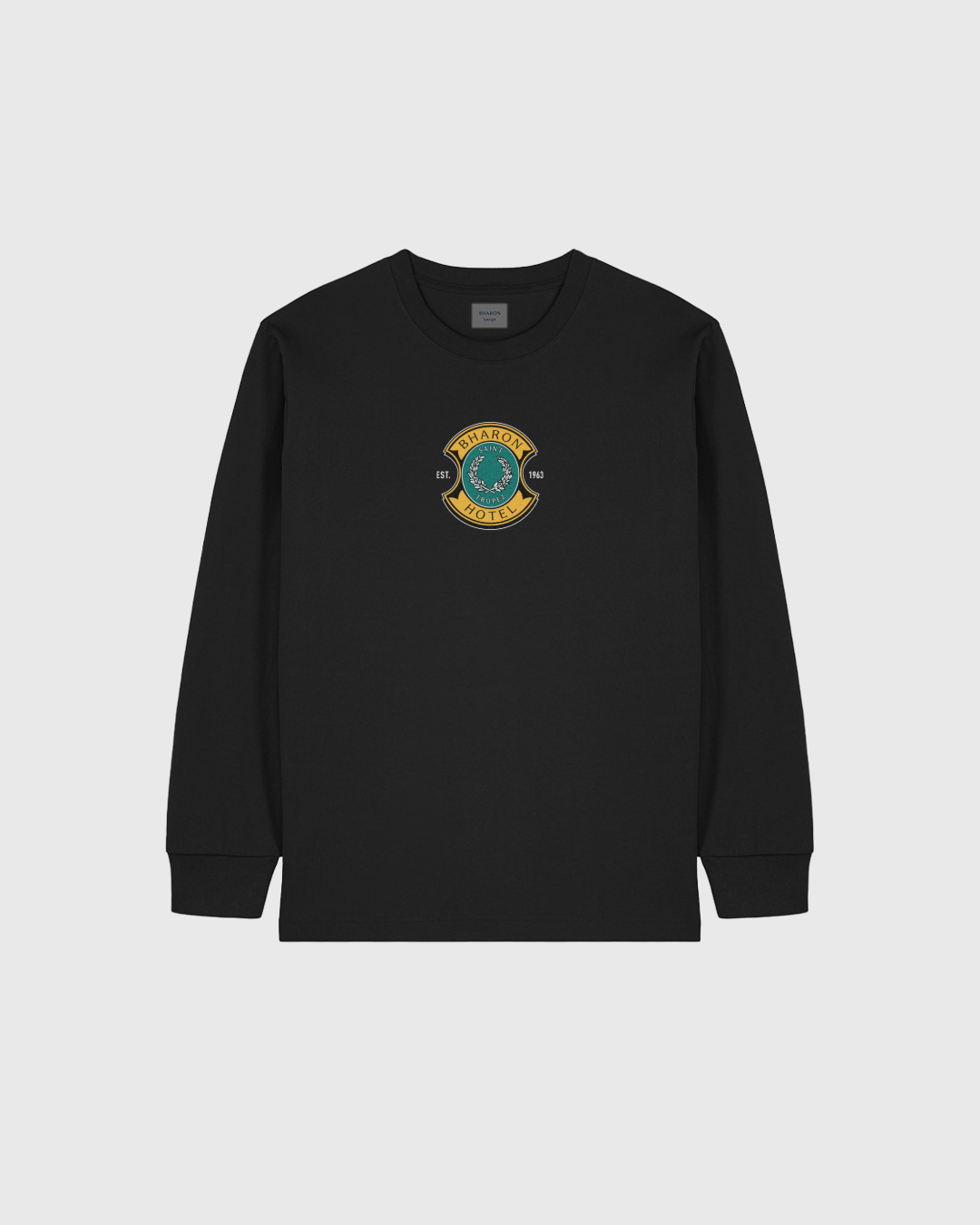 Saint Tropez Hotel Long Sleeve T-Shirt (Black)