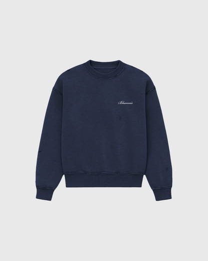 "The Factory" Navy Blue Crewneck