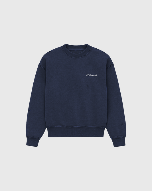 "The Factory" Navy Blue Crewneck