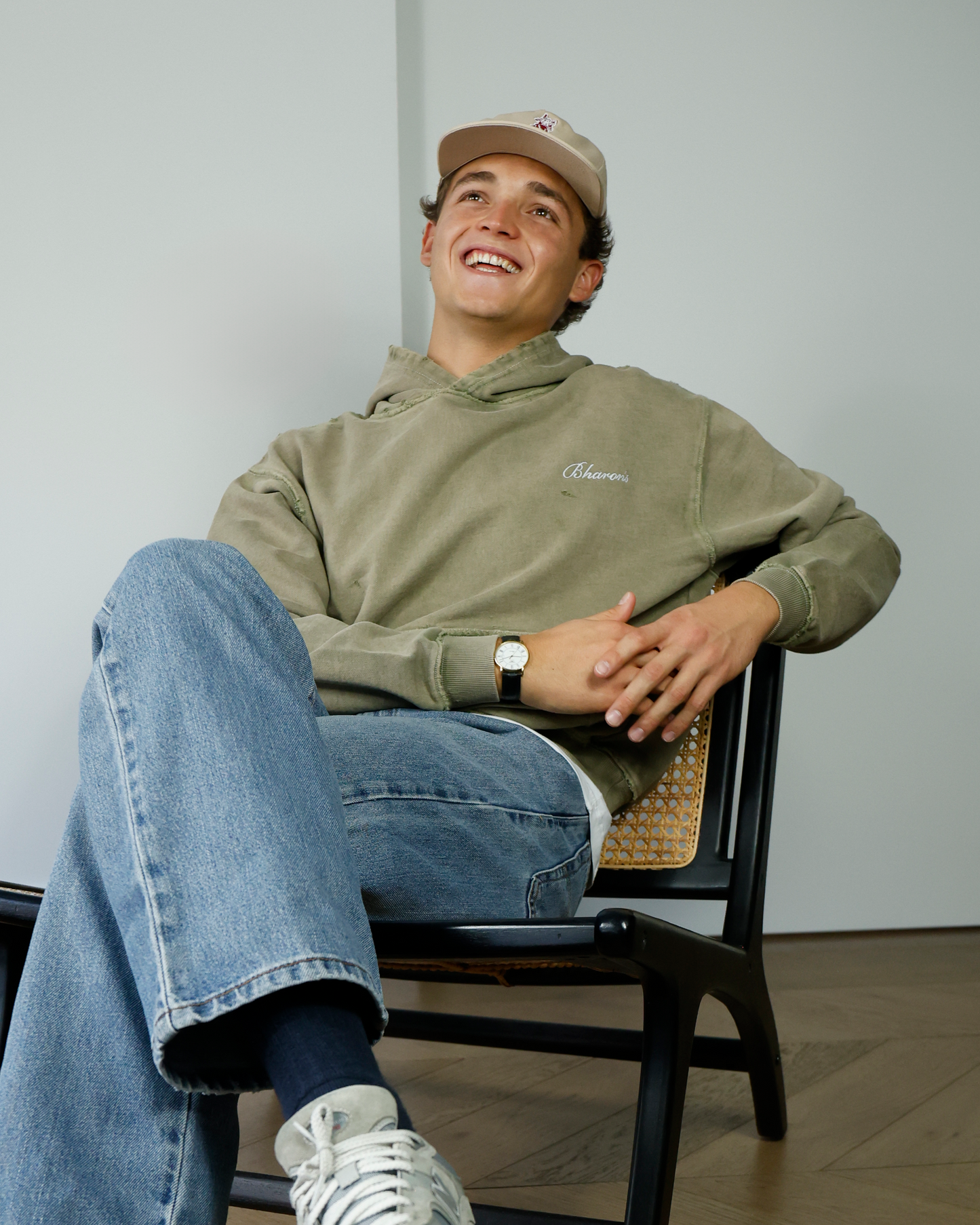 "The Factory" Vintage Olive Green Hoodie