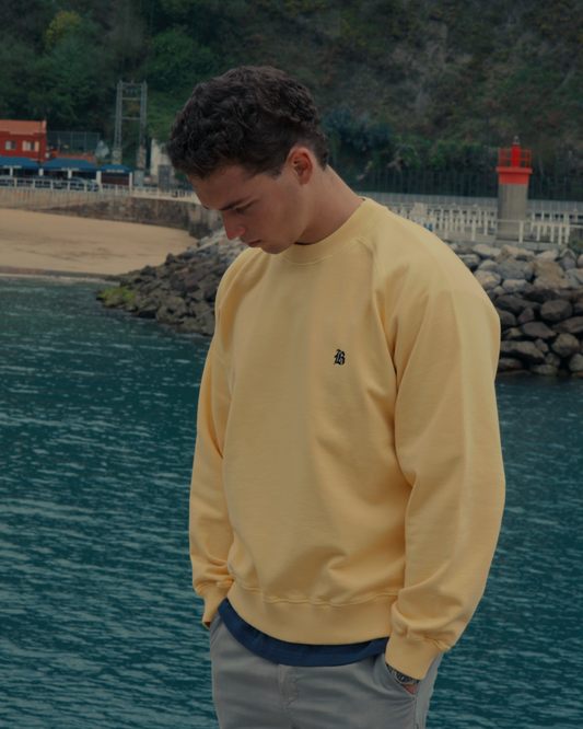 "Sailing Team" Heavyweight Raglan Crewneck (Yellow)