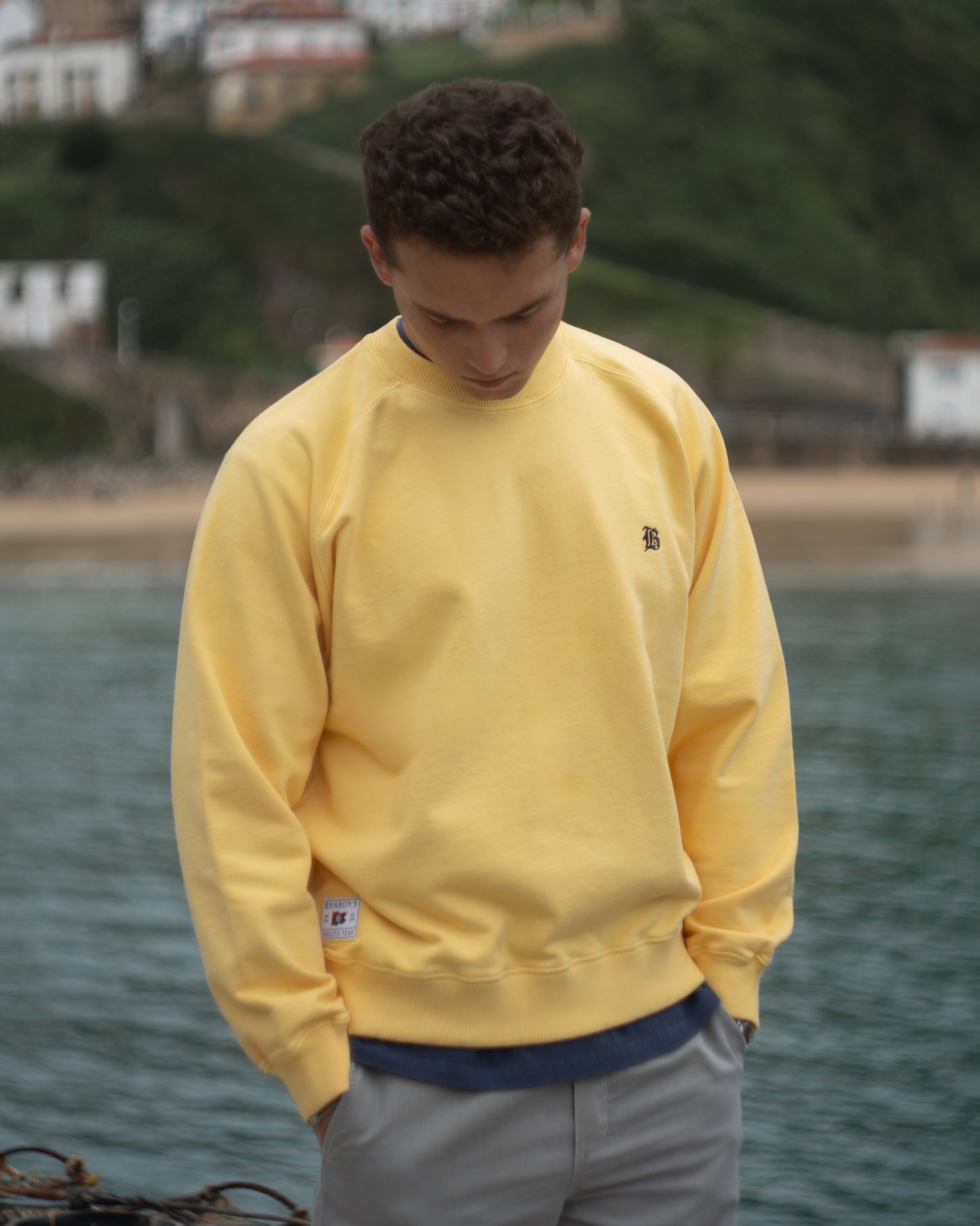 "Sailing Team" Heavyweight Raglan Crewneck (Yellow)